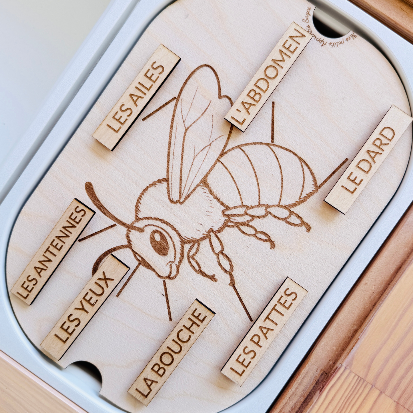 Petit insert en bois TROFAST L'anatomie de L'abeille
