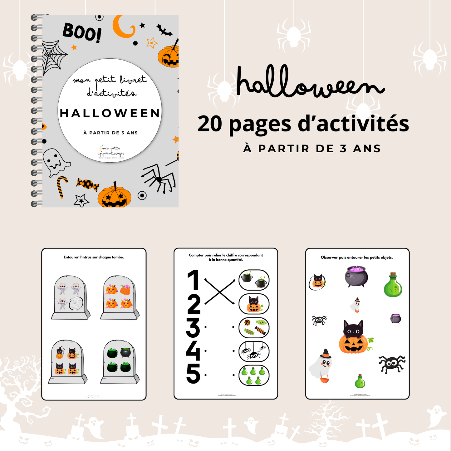 Livret Halloween dès 3 ans - Jeux & Activités d’Éveil