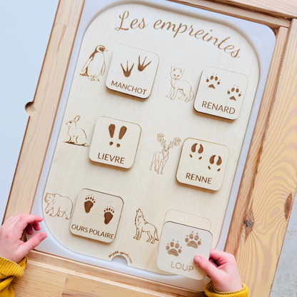 Grand insert en bois TROFAST Empreintes des animaux polaires