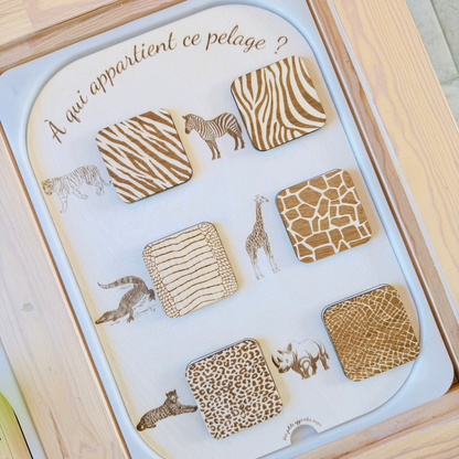 Grand insert en bois TROFAST Association animaux et pelages