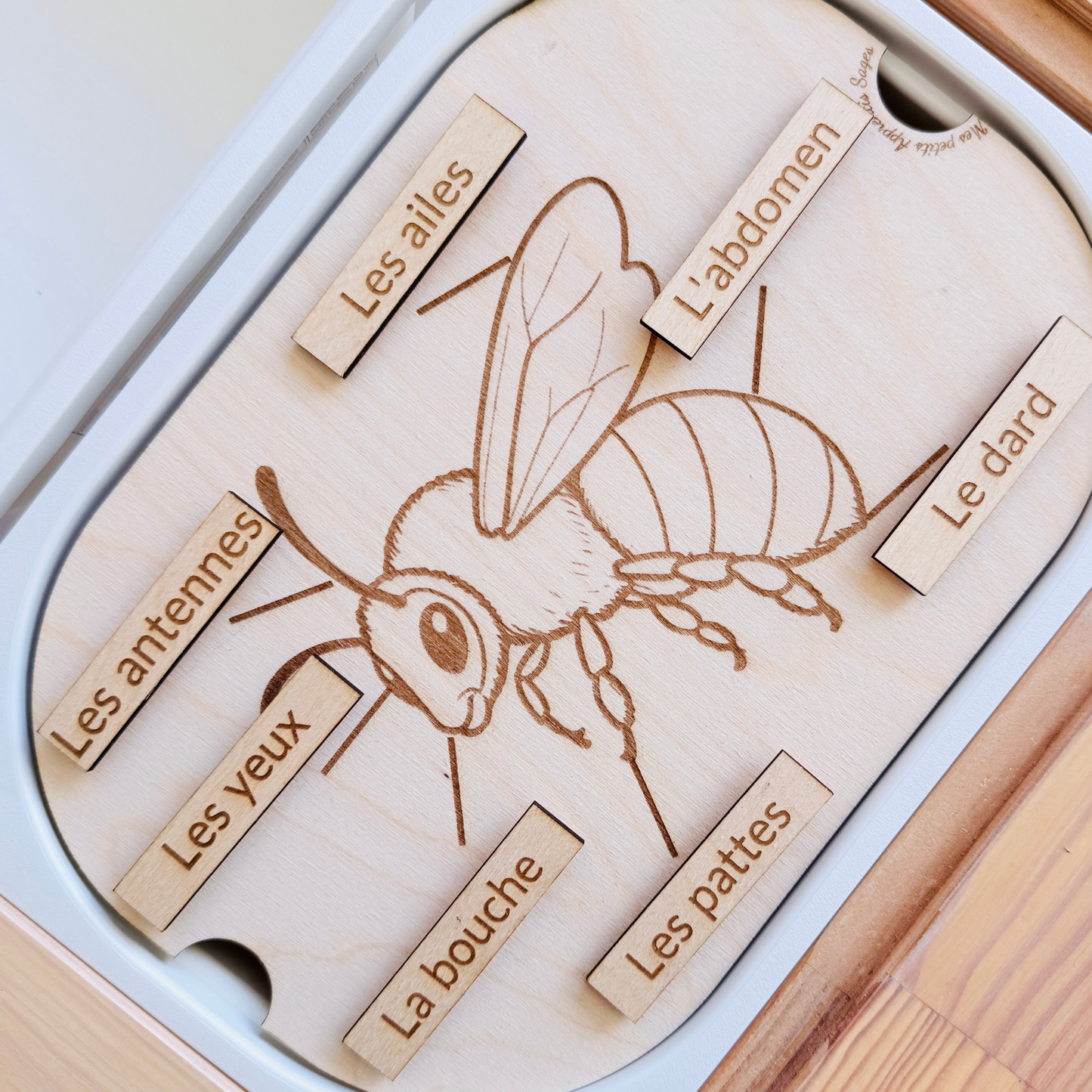 Petit insert en bois TROFAST L'anatomie de L'abeille
