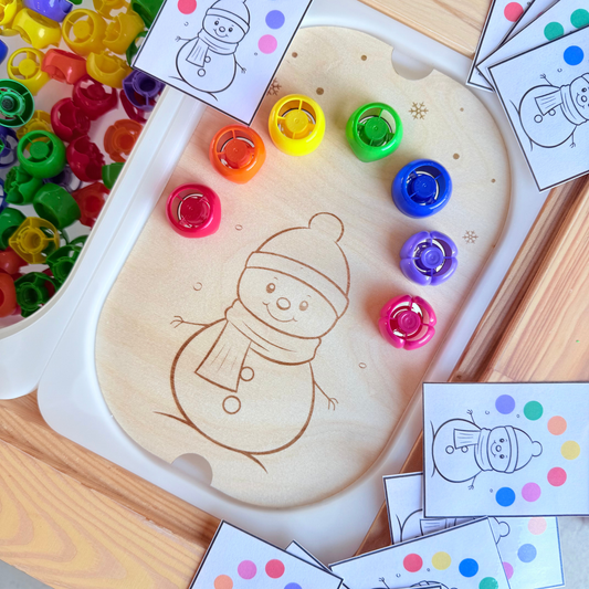 Petit insert en bois TROFAST à trous Bonhomme de neige + PDF