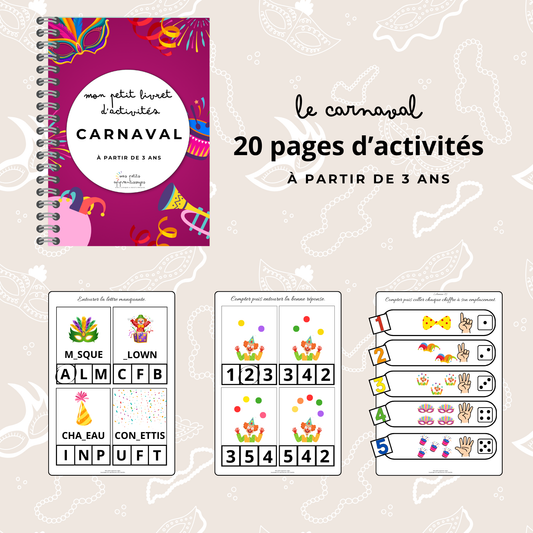 Livret Carnaval dès 3 ans - Jeux & Activités d’Éveil