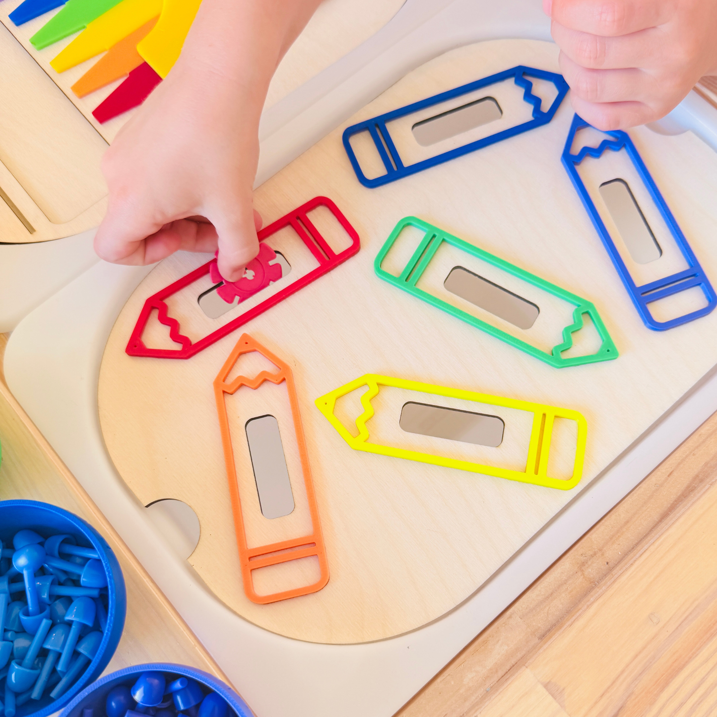 Petit insert en bois TROFAST Les crayons de couleur fentes