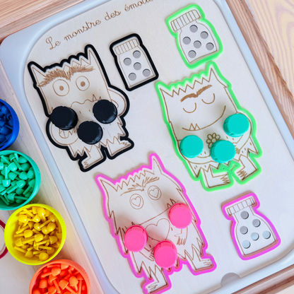 Lot grands inserts TROFAST en bois Le monstre des émotions