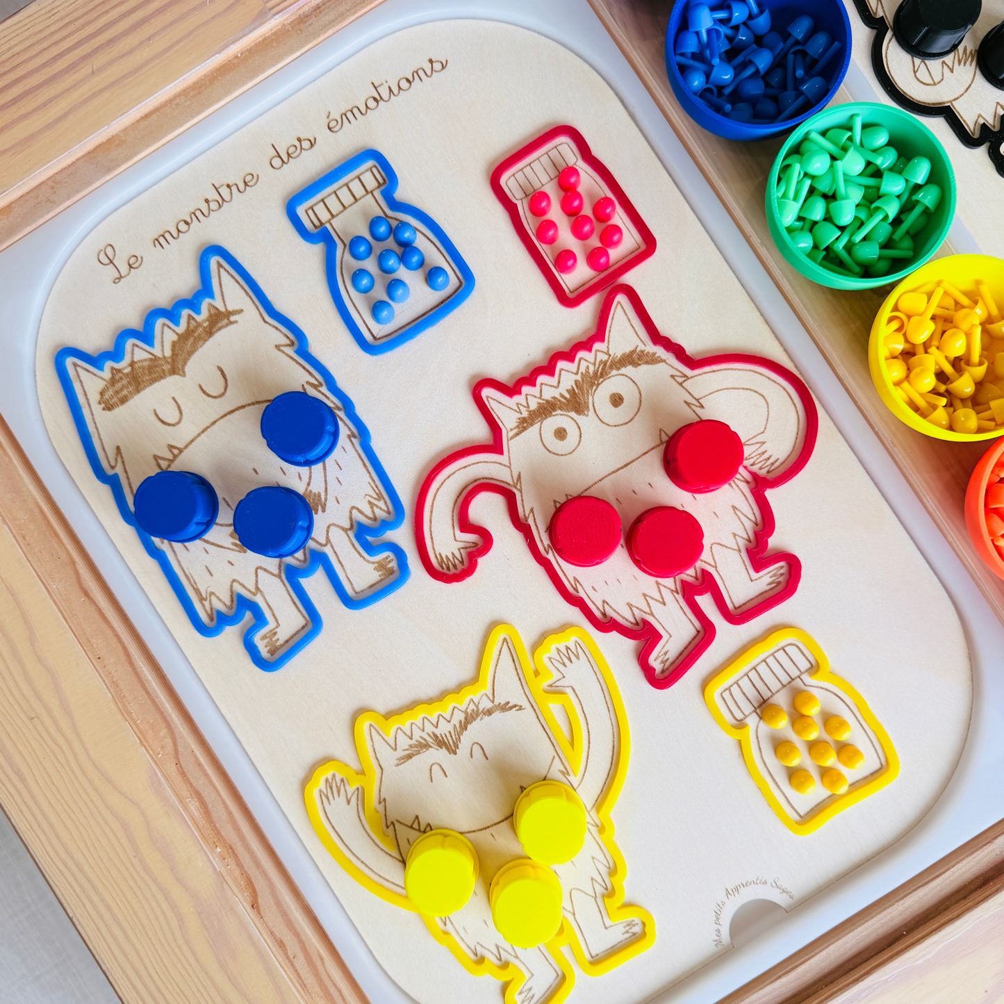Lot grands inserts TROFAST en bois Le monstre des émotions