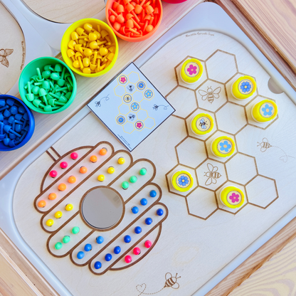 Grand insert en bois TROFAST abeille Activité sensorielle 3 en 1