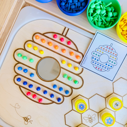 Grand insert en bois TROFAST abeille Activité sensorielle 3 en 1
