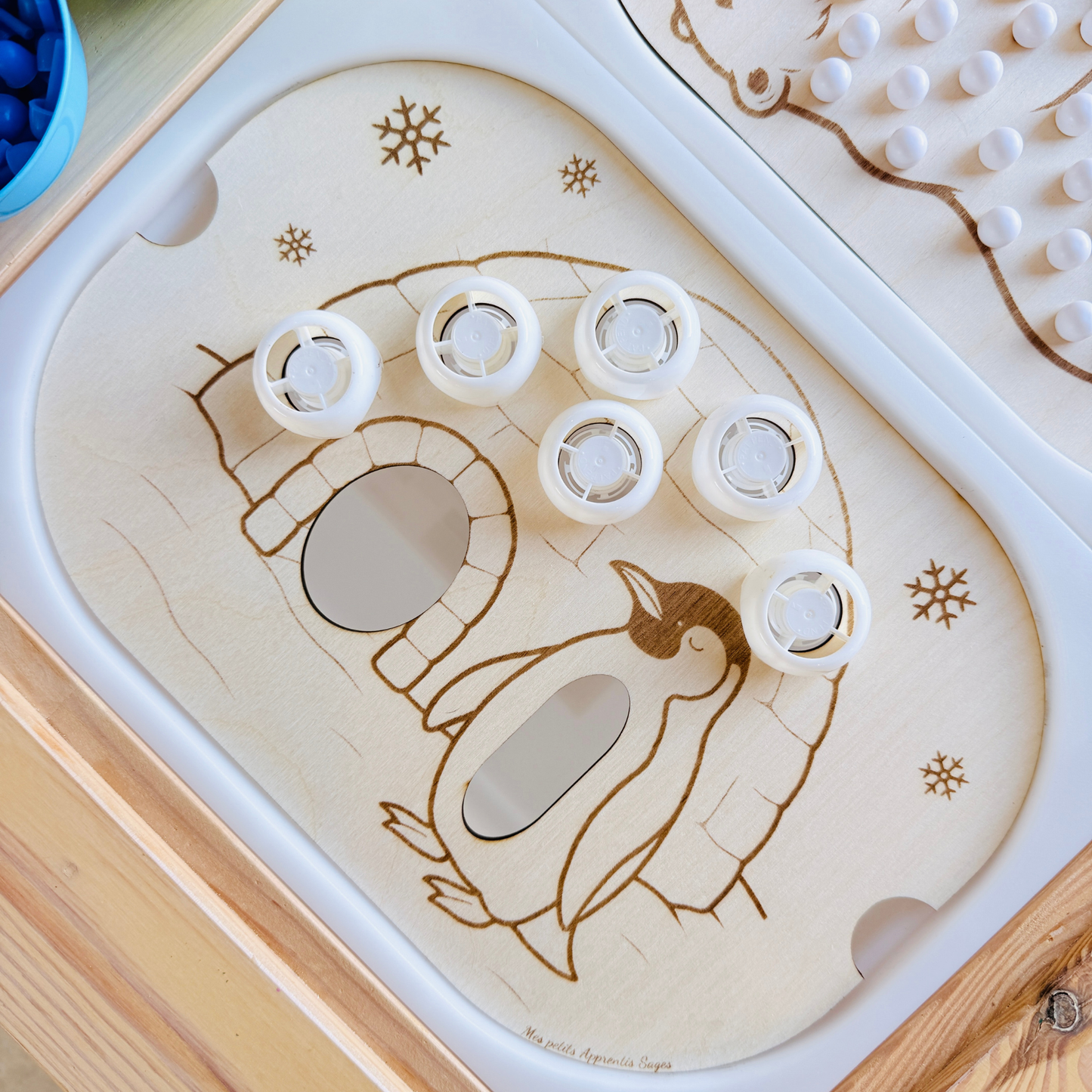 Petit insert en bois TROFAST à trous thème Igloo