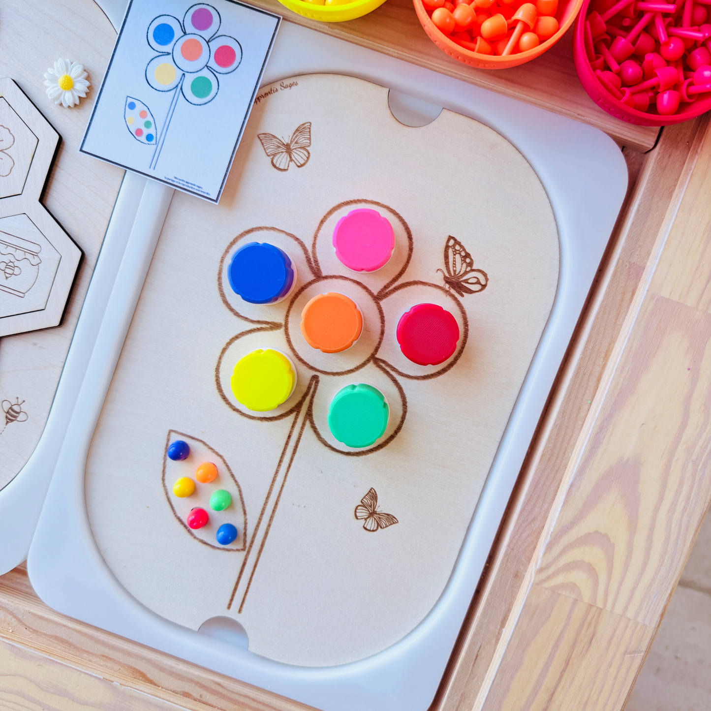 Petit insert en bois TROFAST fleur + PDF offert