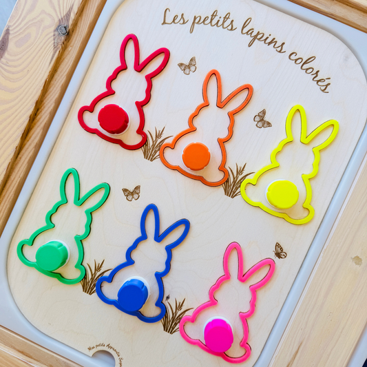 Grand insert TROFAST Lapins colorés Activité motricité fine & tri des couleurs