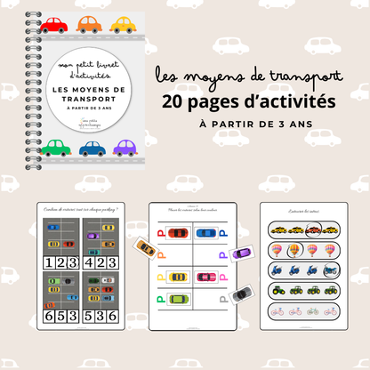 Livret Moyens de transport dès 3 ans - Jeux & Activités d’Éveil