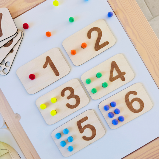 Planches en bois pour apprendre à compter de 0 à 10
