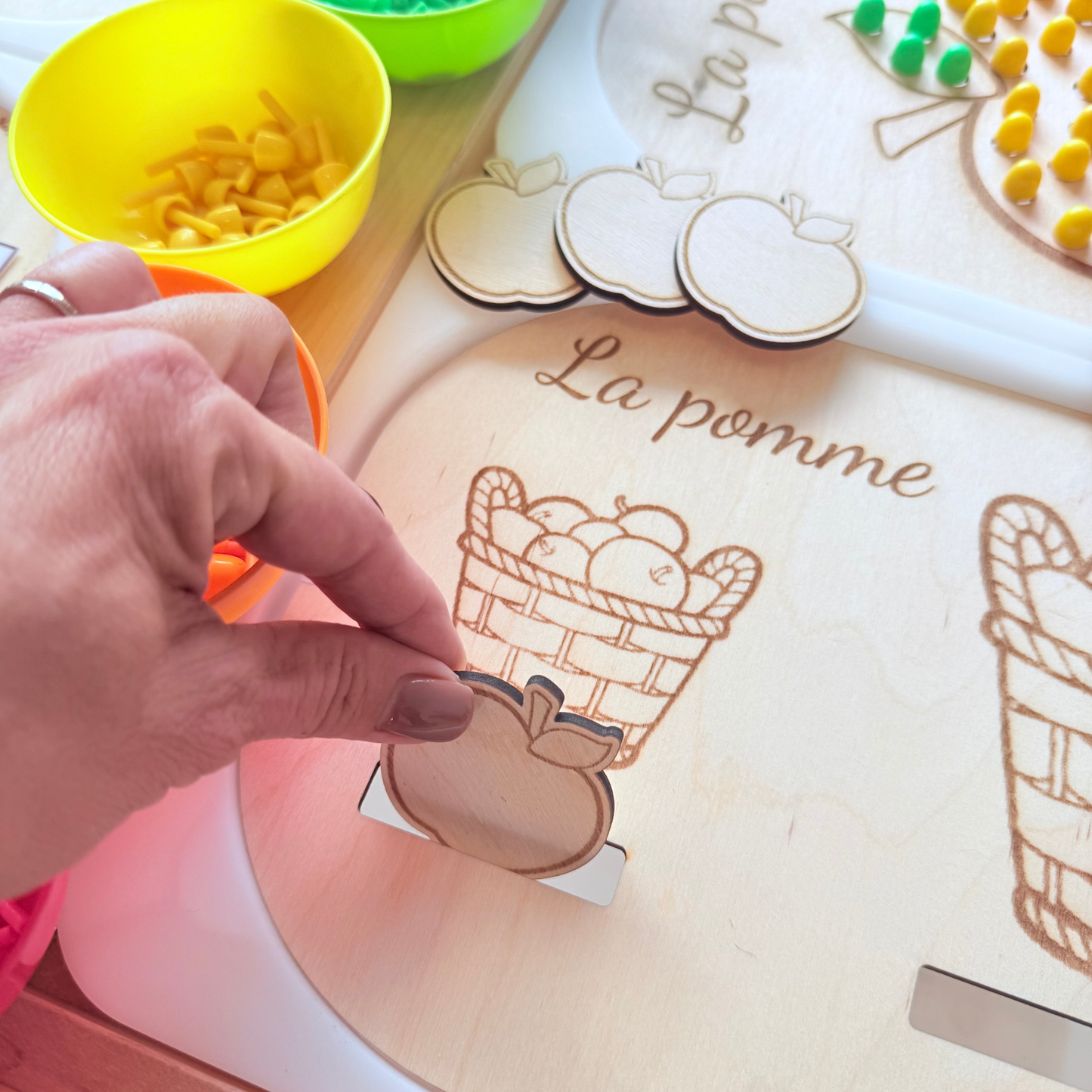 Petit insert en bois TROFAST La pomme tri par taille