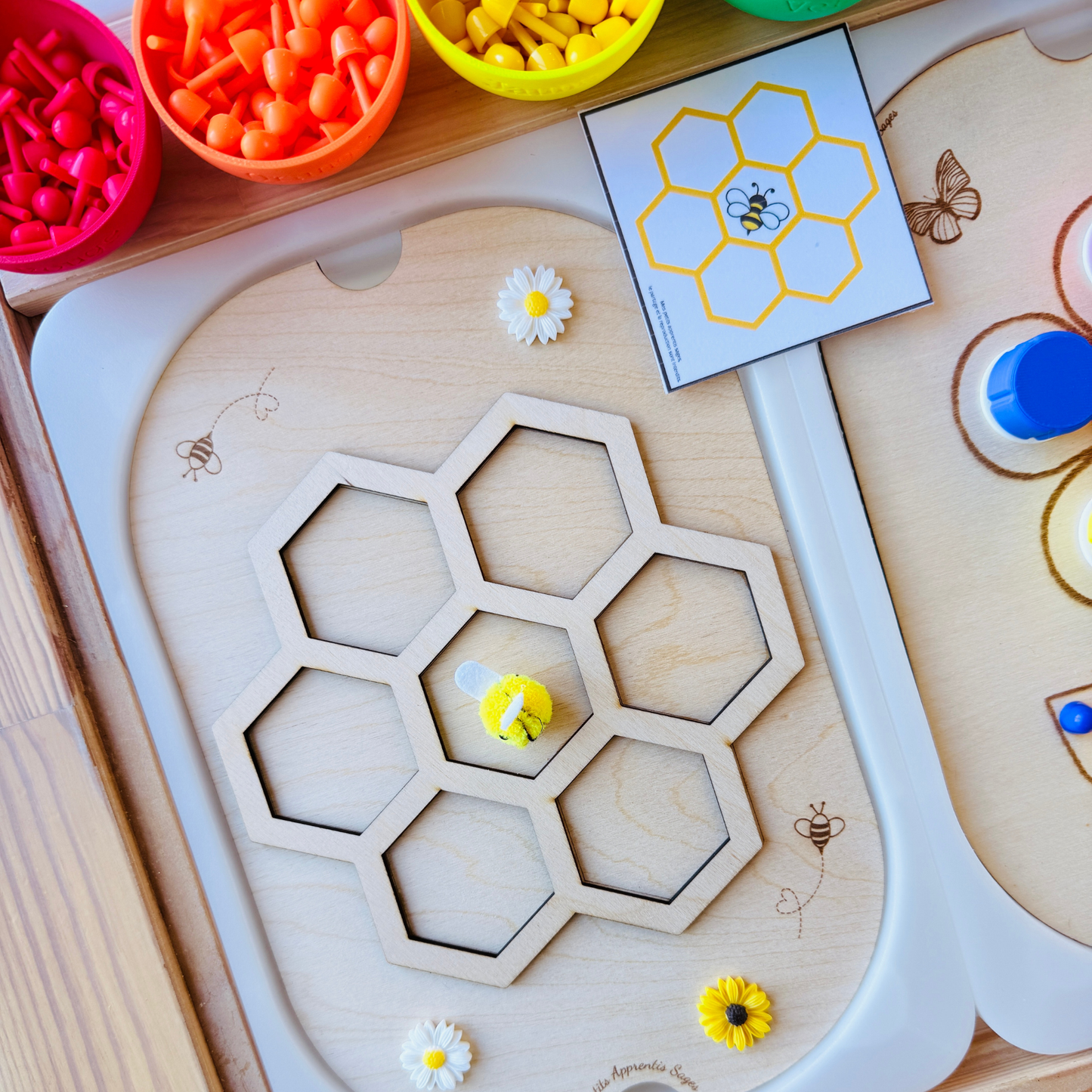 Petit insert en bois TROFAST abeille Activité sensorielle 3 en 1