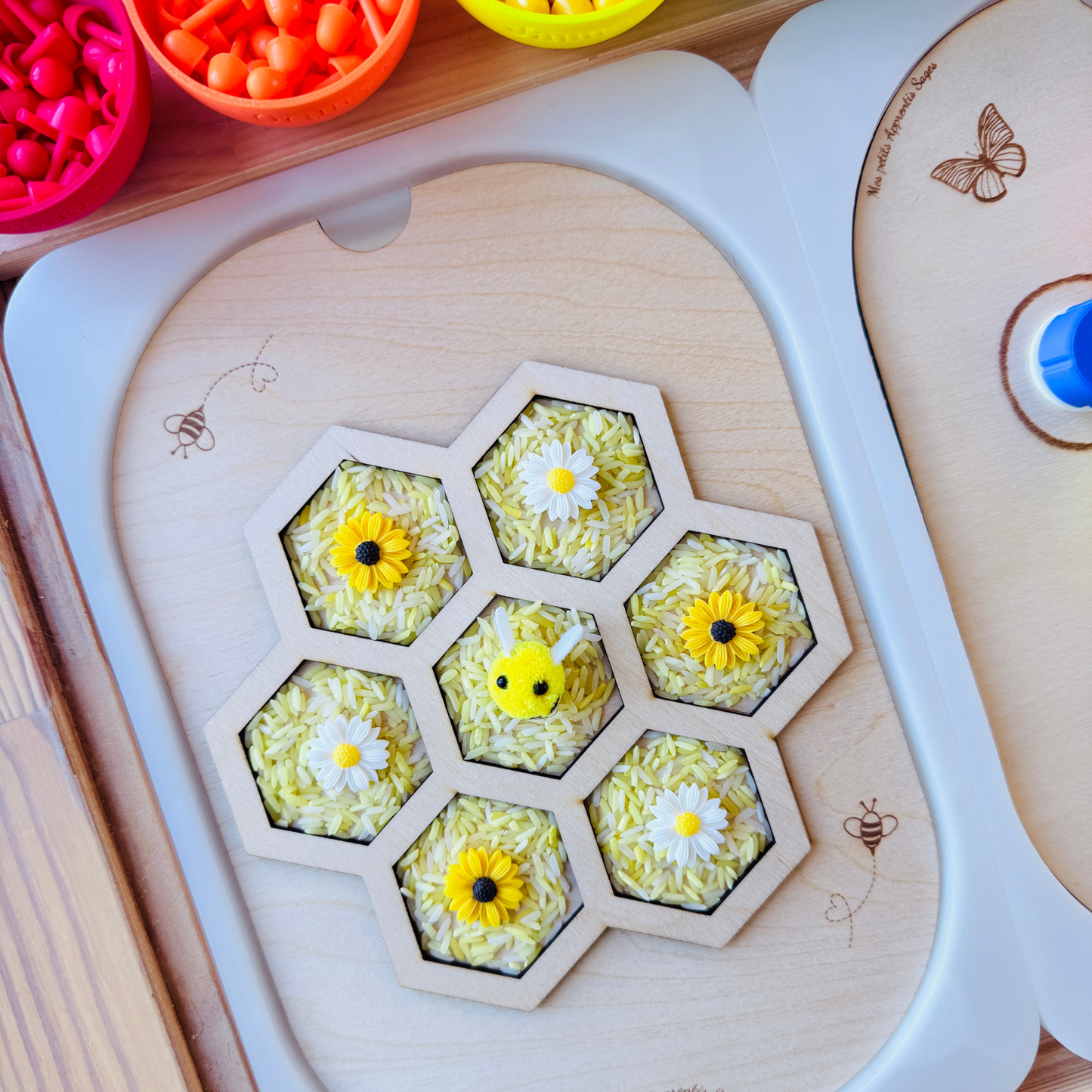 Petit insert en bois TROFAST abeille Activité sensorielle 3 en 1