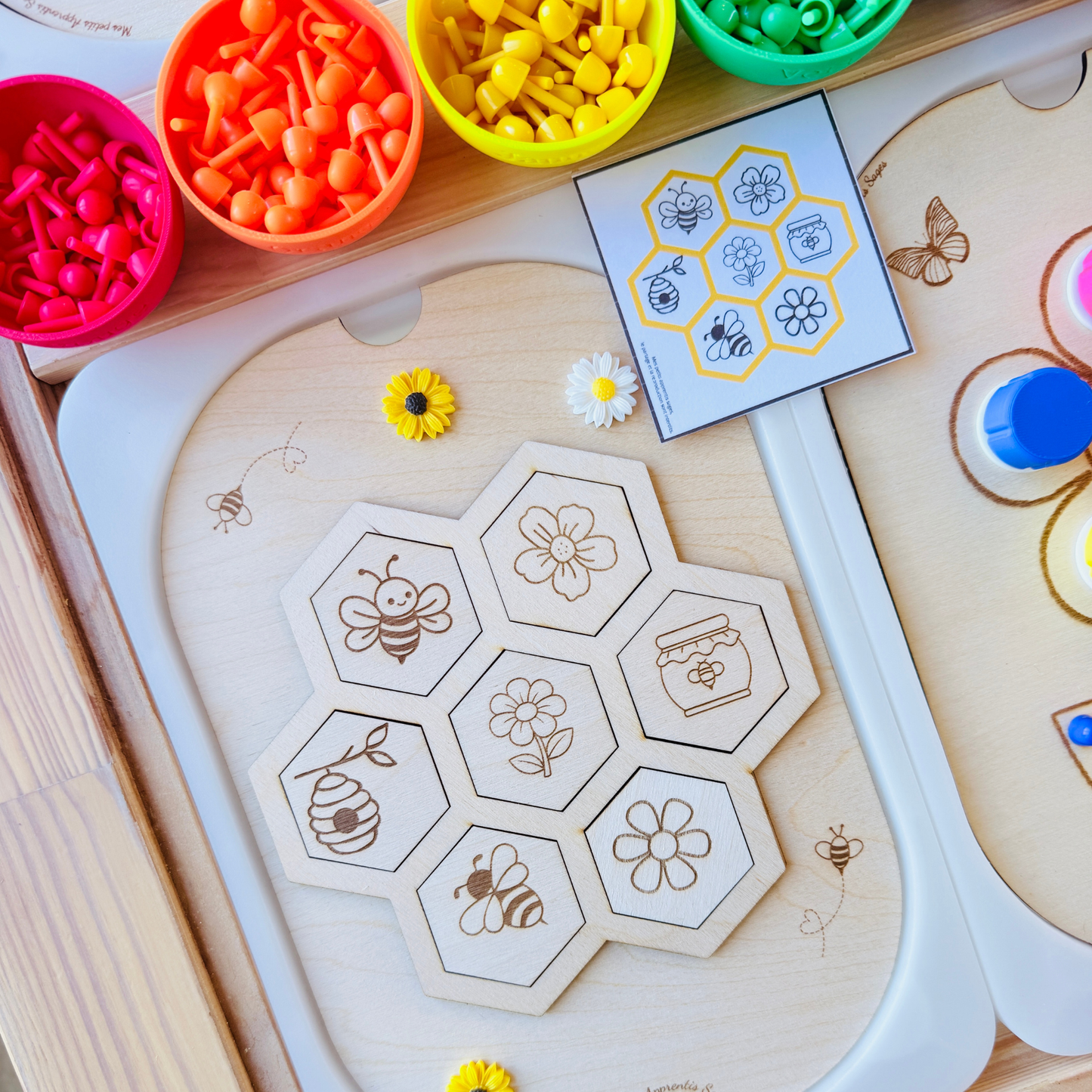 Petit insert en bois TROFAST abeille Activité sensorielle 3 en 1