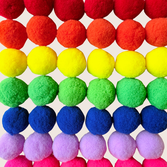 Pompons multicolores (lot de 7)