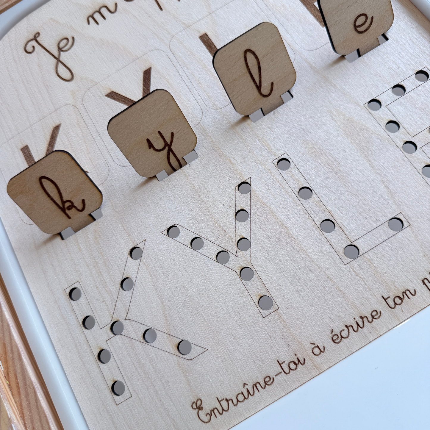 Grand insert en bois TROFAST j'apprends à écrire mon prénom