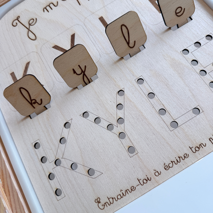Grand insert en bois TROFAST j'apprends à écrire mon prénom