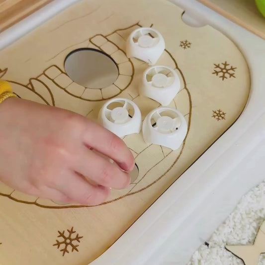 Petit insert en bois TROFAST à trous thème Igloo