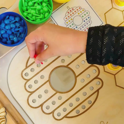 Grand insert en bois TROFAST abeille Activité sensorielle 3 en 1