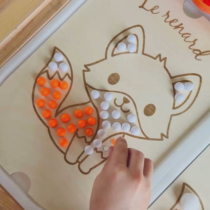 Petit insert en bois TROFAST Le renard – Activité picots