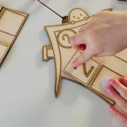Support Maison des nombres 1 à 3 – Jeu éducatif en bois