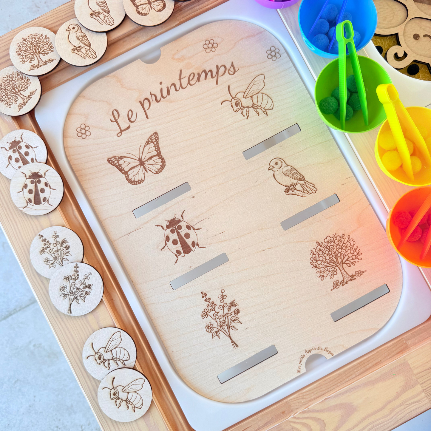 Grand insert en bois TROFAST Jeu d’association Printemps