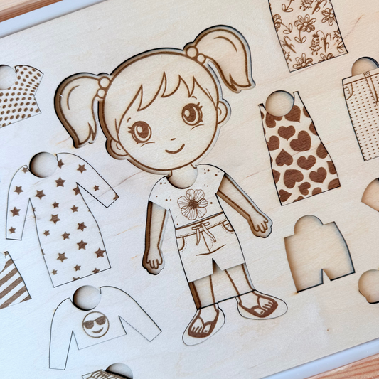 Grand insert en bois TROFAST Puzzle fille ou garçon à habiller