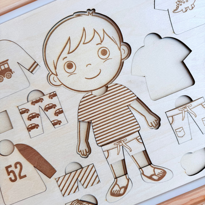 Grand insert en bois TROFAST Puzzle fille ou garçon à habiller