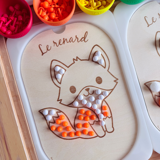 Petit insert en bois TROFAST Le renard – Activité picots