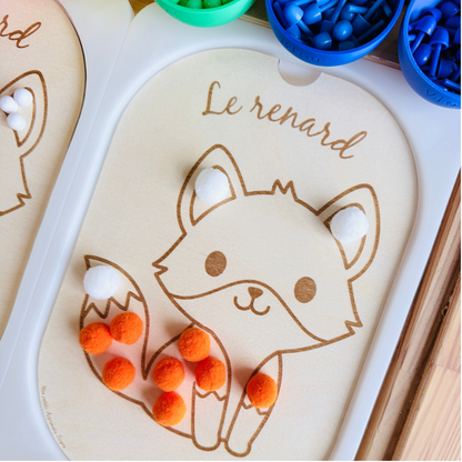 Petit insert en bois TROFAST Le renard – Activité pompons