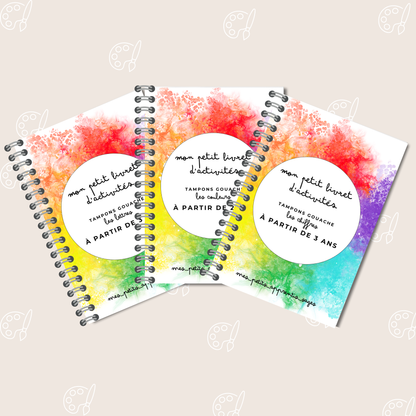 Lot de 3 livrets d’activités pour Tampons gouache dès 2 ans