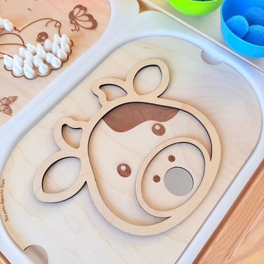 Petit insert en bois TROFAST vache