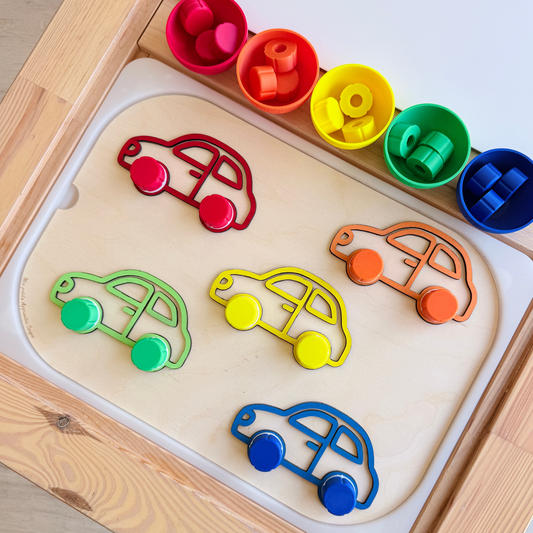 Grand insert TROFAST voitures Activité motricité fine & tri des couleurs